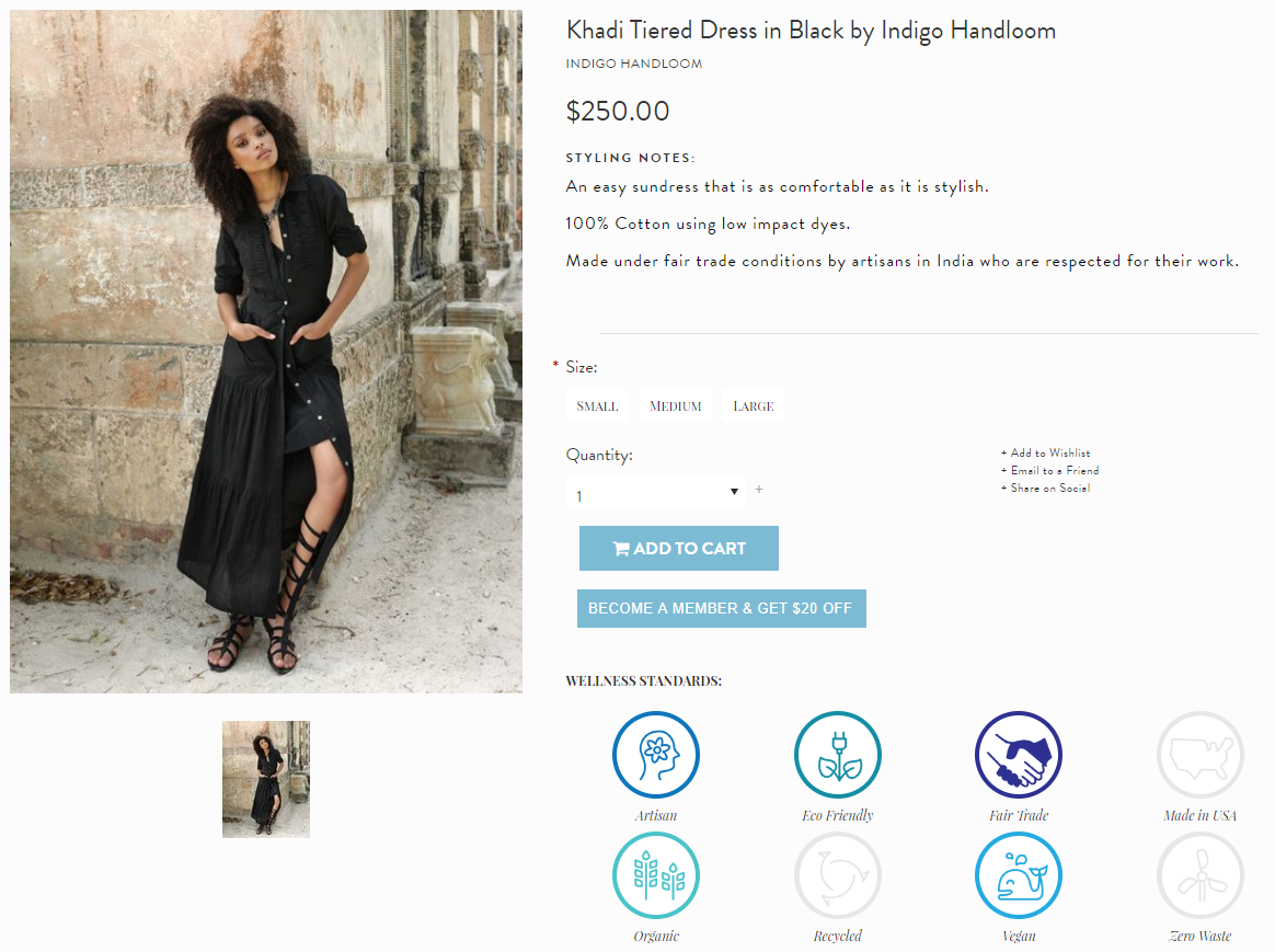 Khadi Tiered Dress in Black by Indigo Handloom Modavanti.com