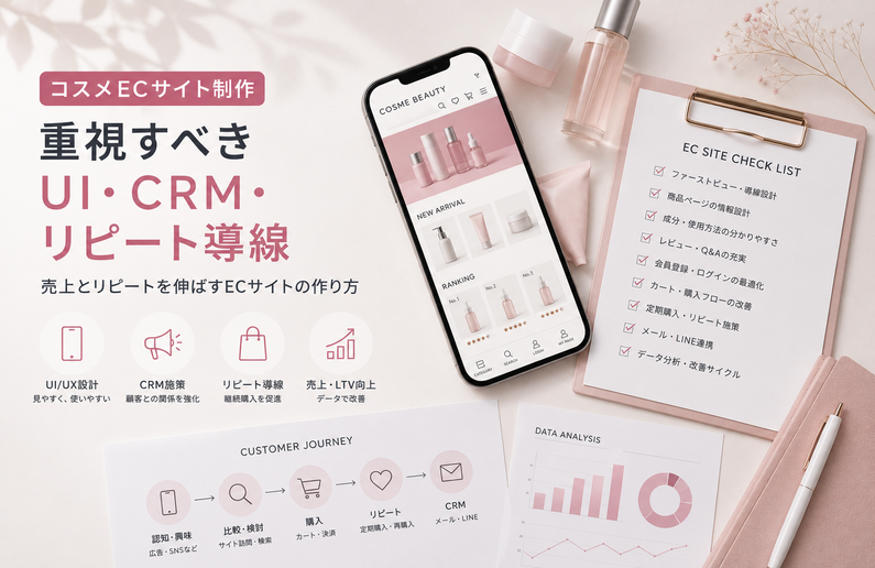 コスメECサイト制作で重視すべきUI・CRM・リピート導線